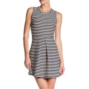 Madewell Fit & Flare Black/White Striped Dress Size XL